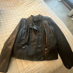 Banana Republic Factory Black Faux Leather Jacket